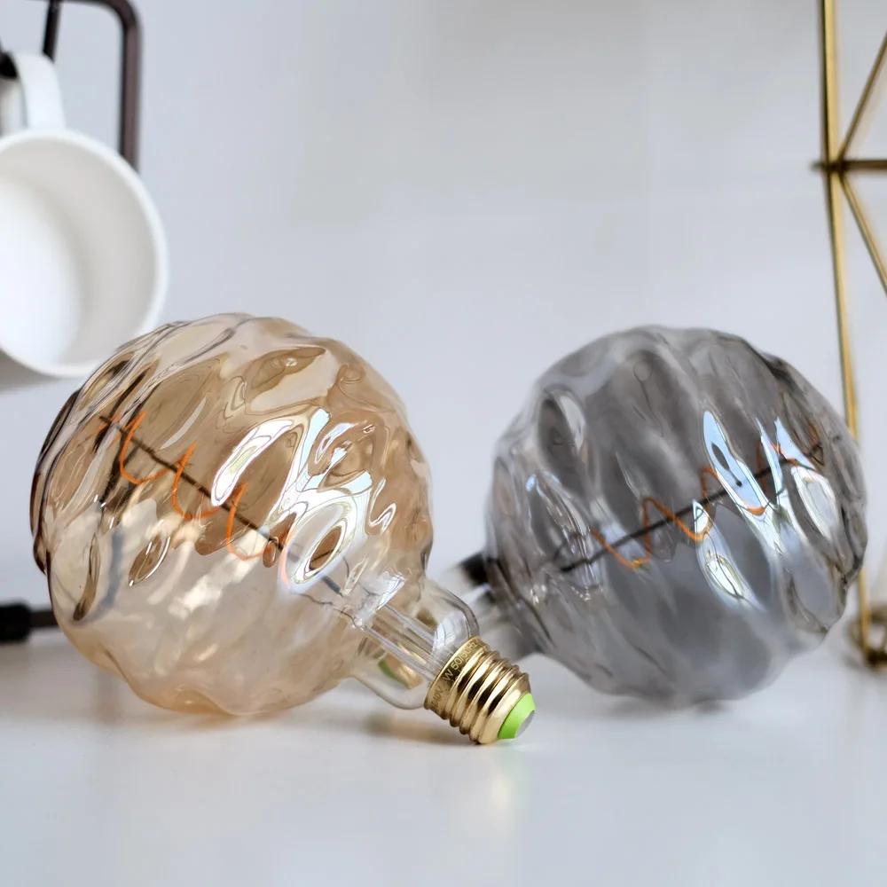 TIANFAN Винтажная светодиодная лампа E27 Эдисон Стиль Большой глобус G125 Swirls 4 Вт с