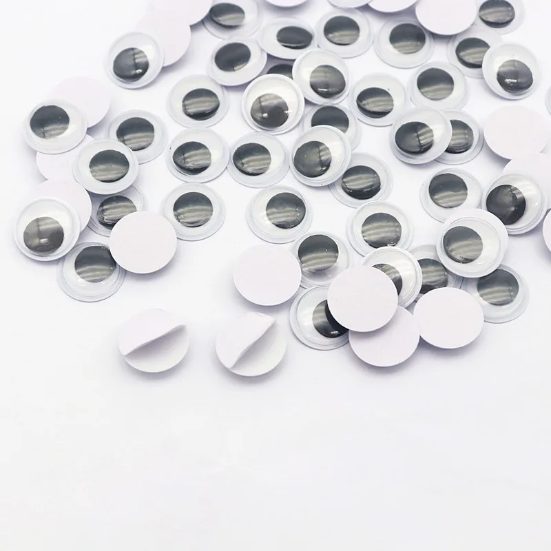 

100pcs Black and White Active Eyes Handmade with Adhesive 6-15mm Kindergarten Creative Production Materials Active Eye Stickers