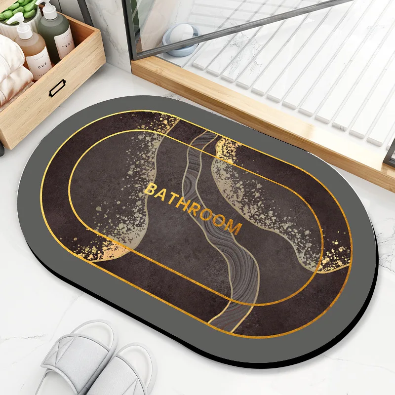 

Bath Mat 5S Super Absorbent Quick Dry Marble Pattern Bathroom Rug Entrance Door Mat Bathroom Napa Skin Modern Toilet Carpet