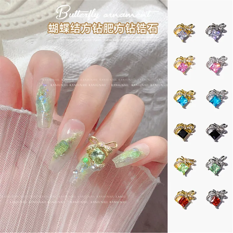 

10pcs Alloy Bow Design Nail Art Decorations 3D Crystal Specail Shape Nail Rhinestone Charms DIY Luxury Nail Ornament Accessories
