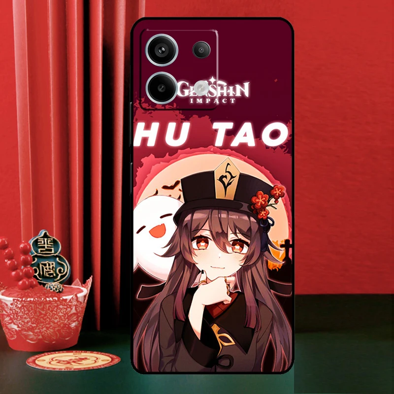 Чехол Hu Tao Genshin Impact Cartoon для Xiaomi Redmi Note 13 14 Pro 12 11 9 10 9S 10S 11S 12S 14C 10C 12C 13C