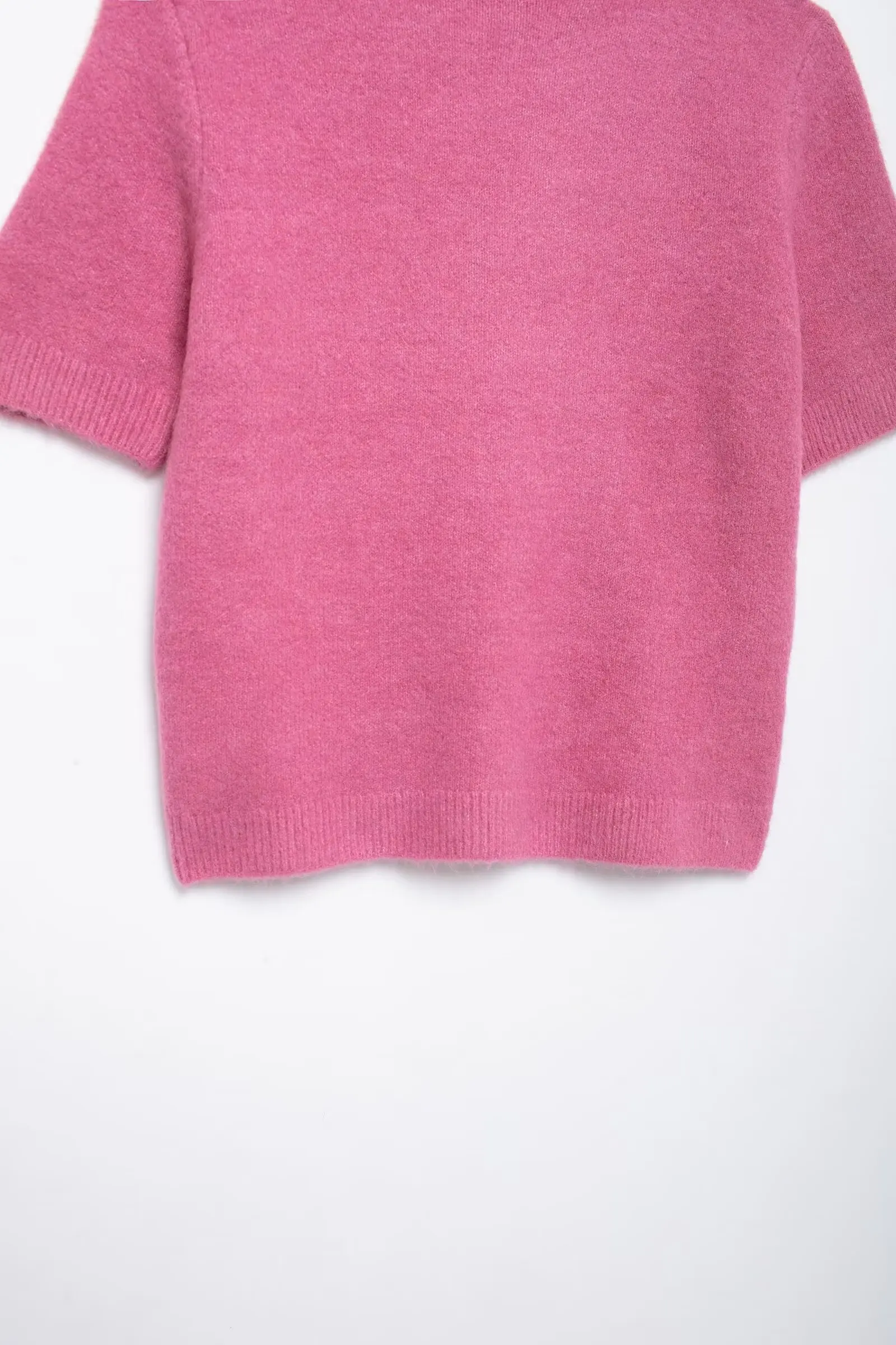 TRAFZA женский модный универсальный мягкий свитер с круглым вырезом и короткими