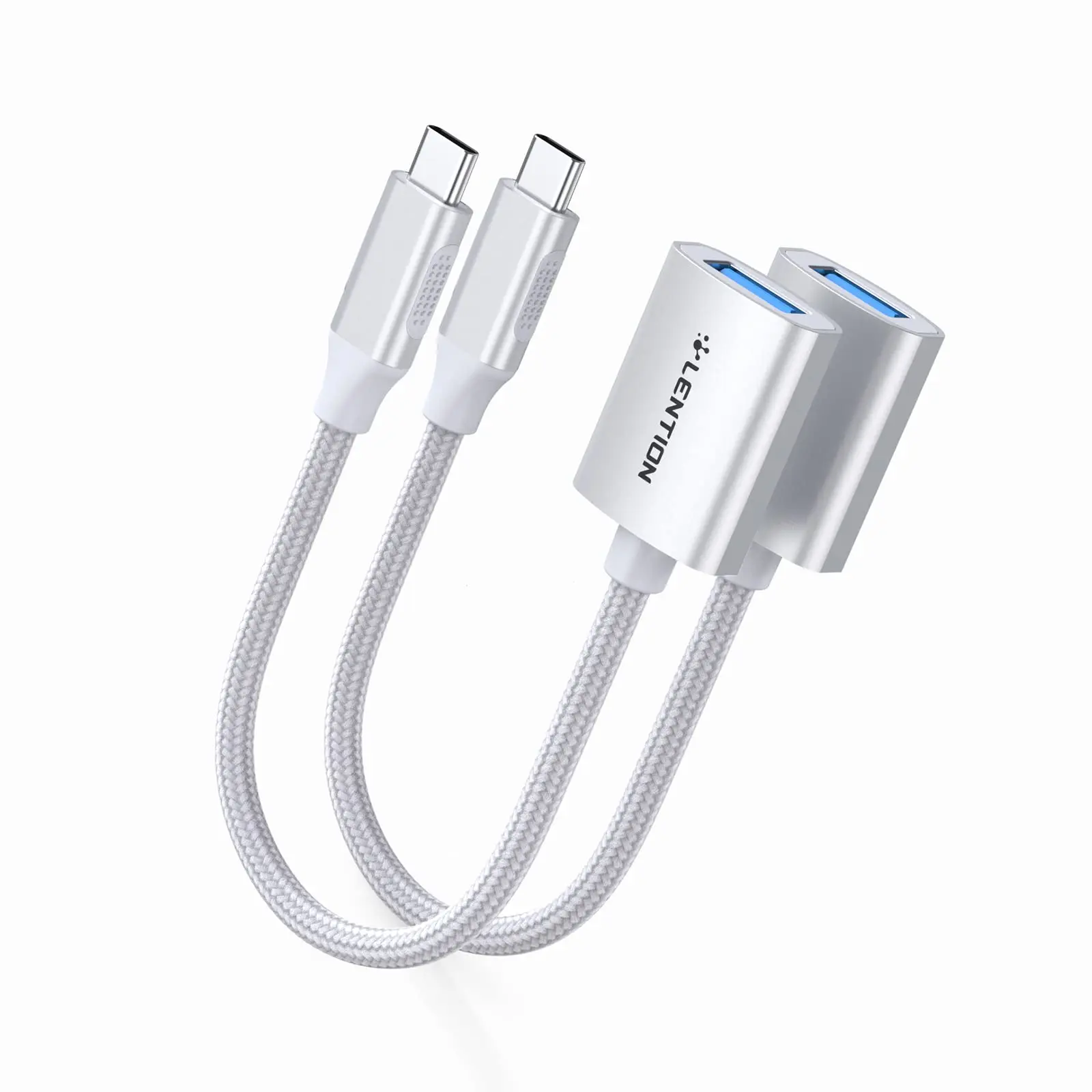 Адаптер Lention USB C на USB 3,0, 2 упаковки, переходник Type C папа на USB 3,0 мама OTG, Apple MacBook Pro/Air/Surface/Phone