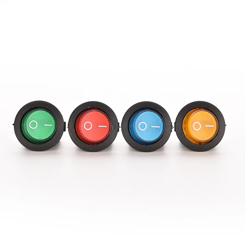 

Colours LED Lights ON/OFF Button Dot Round Illuminant TOGGLE SWITCH 12V 16A
