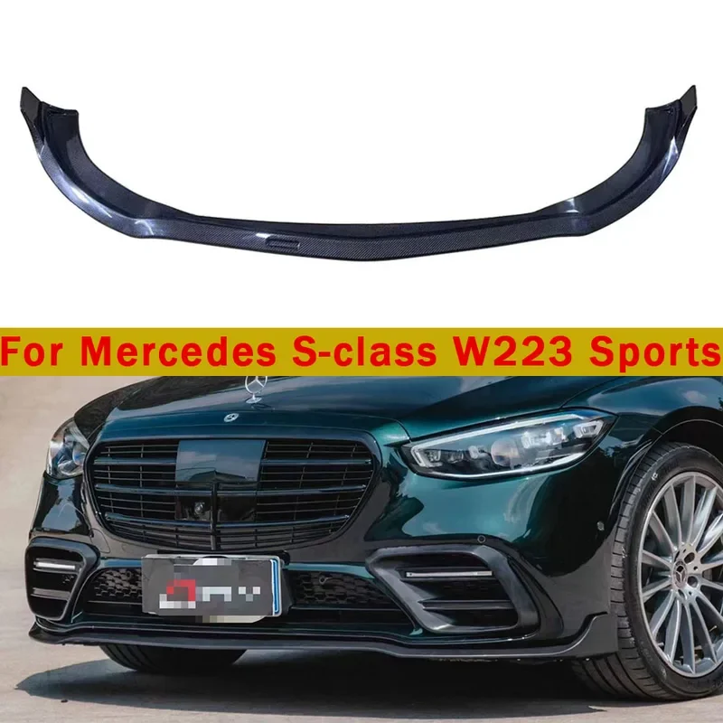 Спортивный передний бампер из углеродного волокна для Mercedes Benz S Class W223 2022 диффузор