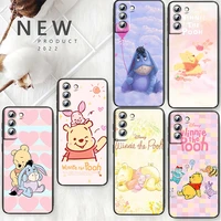 disney winnie the pooh pink phone case for samsung s22 s21 s20 ultra fe s10 s9 s8 plus 4g 5g s10e s7 edge tpu cover