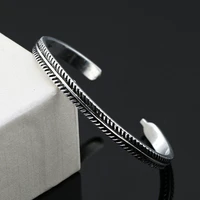 vintage silver color leaves pattern open adjustable bracelet cuff bangle for women men fashion couple bracelet jewelry wholesale