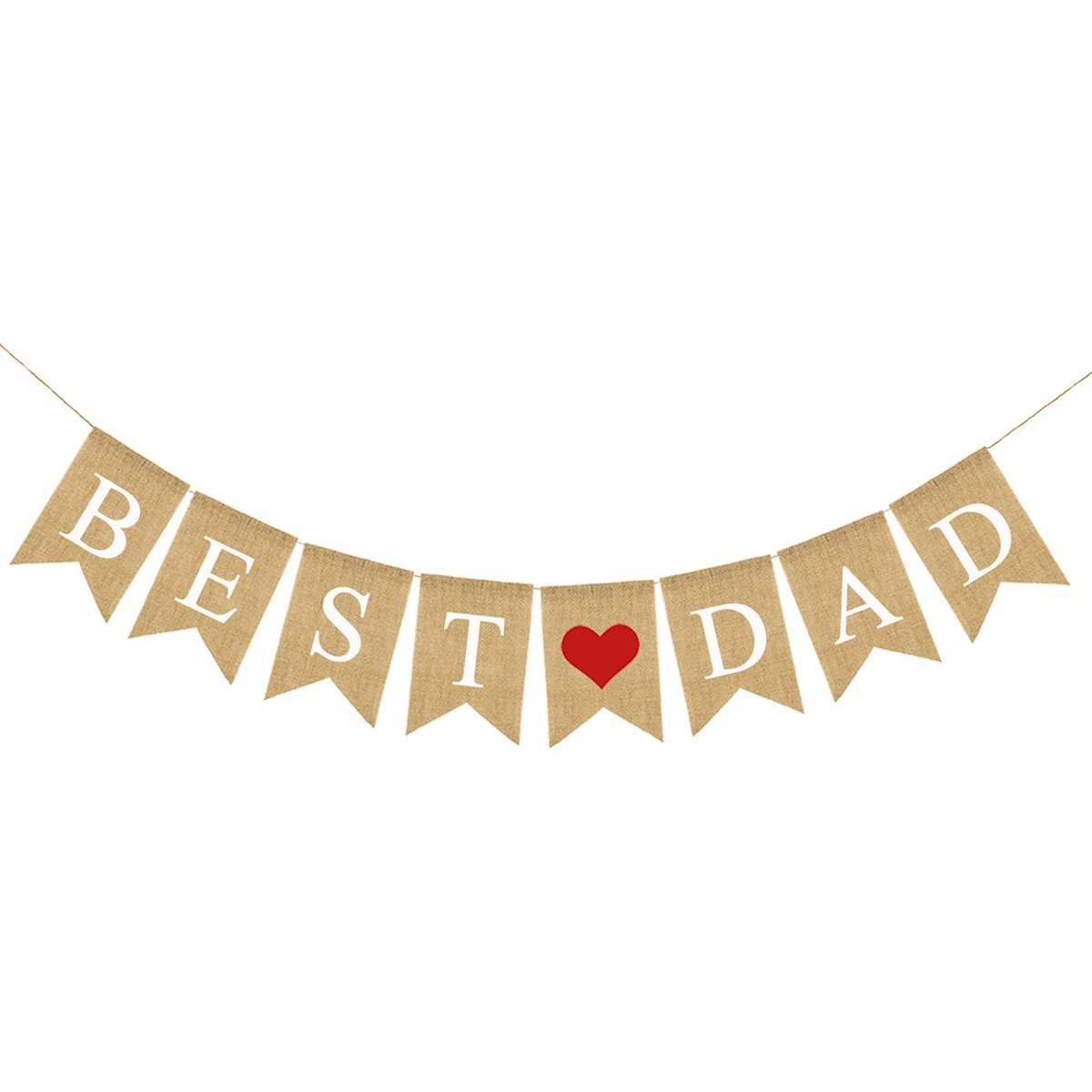 

1PC Red Heart Burlap Bunting Garland Hanging Banner Party Supplies for Party Decor