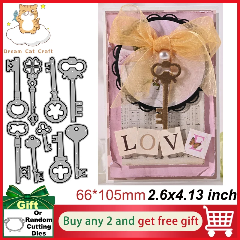 

Металлическая высечка Dreamcat, 9 шт., различные формы ключей, «сделай сам», скрапбукинг, бумажные поделки, альбом ручной работы, карточка, штамп ...