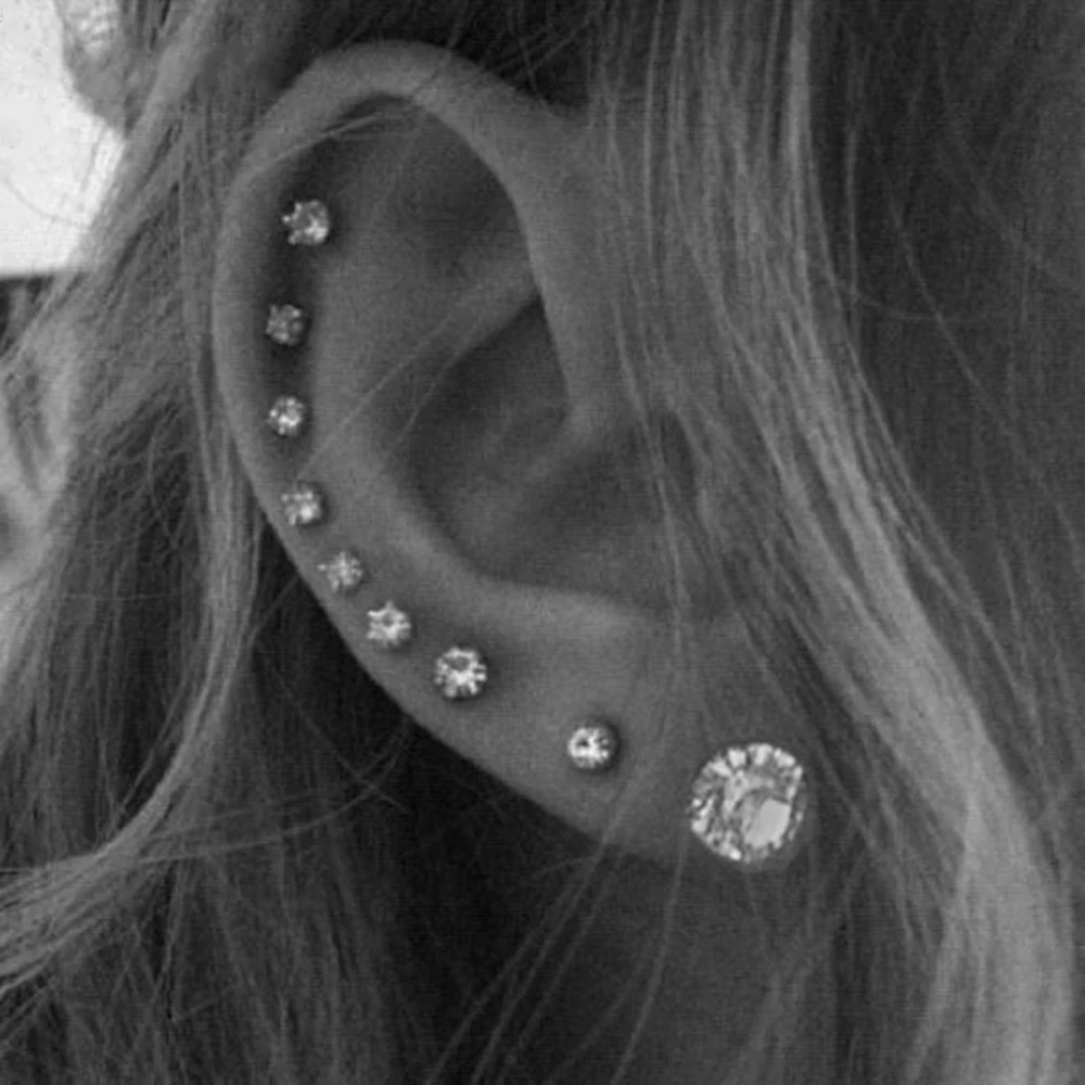 ZS Conch Helix Комплект сережек для женщин и девочек 3 пары серьги из нержавеющей стали