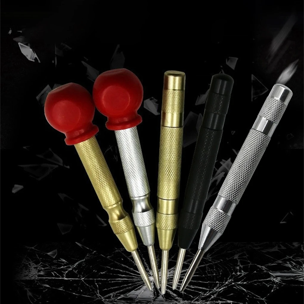 

Automatic Spring Loaded Center Hole Punch Door Drill Breaker Woodworking Leatherworking Chisel DIY Hand Tool Supplies