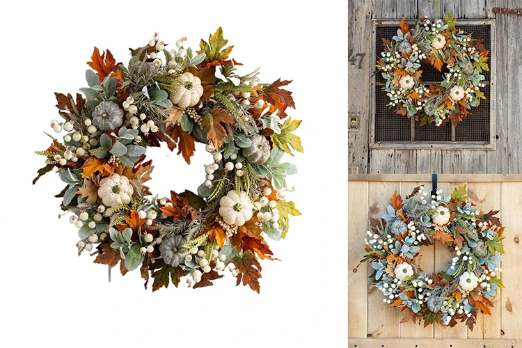 

Autumn Wreath Fall Maple Wreath 45cm/17.72\\\" Fall Maple Wreath Realistic Vivid Color Christmas Christmas Tree Brand New