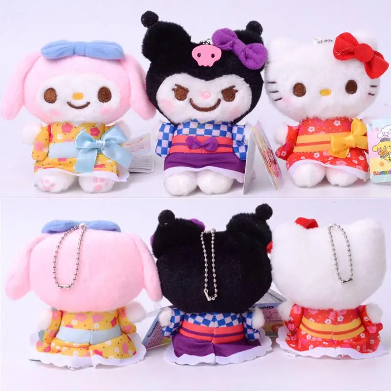 

10Cm Kawaii Sanriod Kimono Cartoon Series Kuromi Mymelody Hello Kt Cute Soft Plush Toy Pendant Doll Baby Girlfriend Girl Gift