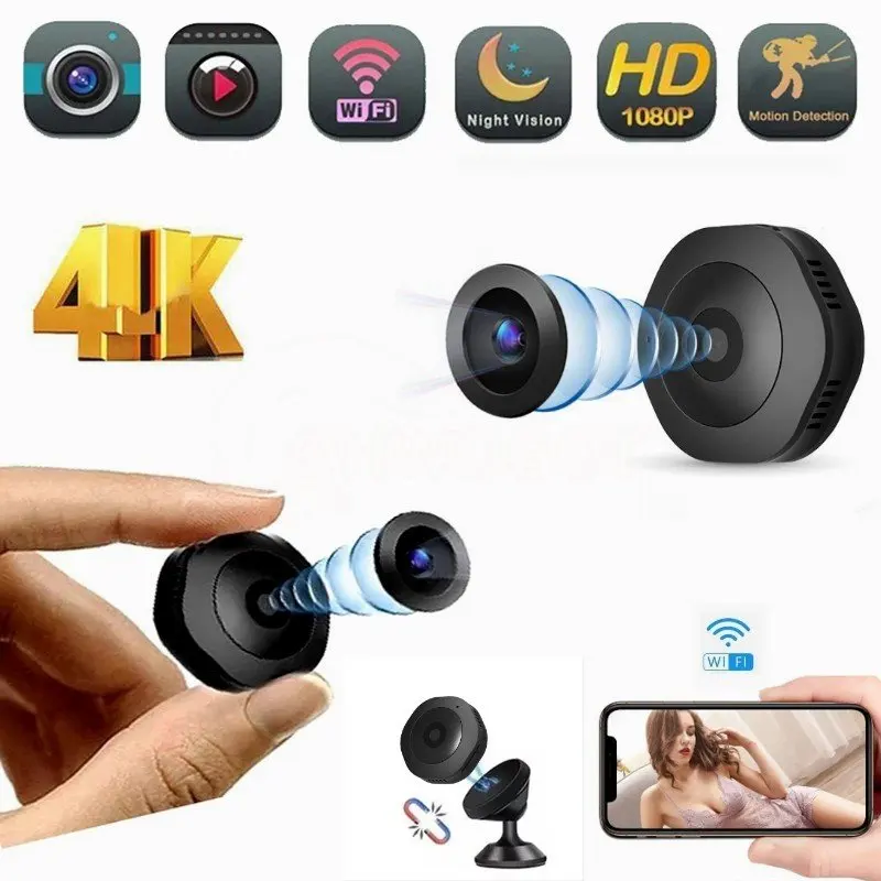

4K 1080p HD Mini Camera Wireless Smart Home Portable Cam Espion Invisible Night Version Camcorder Wifi Multi-user Remote Monitor