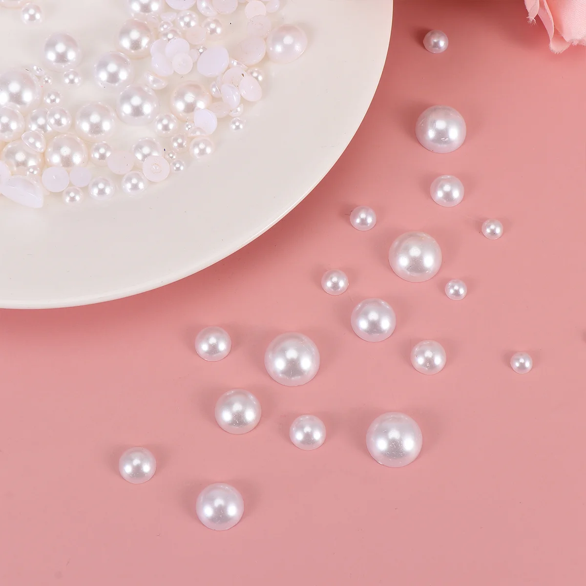 

Half Pearlbead Round Beads Flatback Makingjewelry Charm Faux Bulk Crafting Embellishments Earring Drilled Loose Pendant Craft