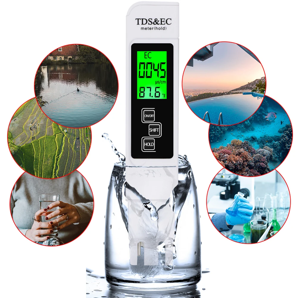 

Hardness Testing Instrument EC TDS Tester Purity PH Meter Water Aquarium Pool for Family Outdoor Swimming Accessory