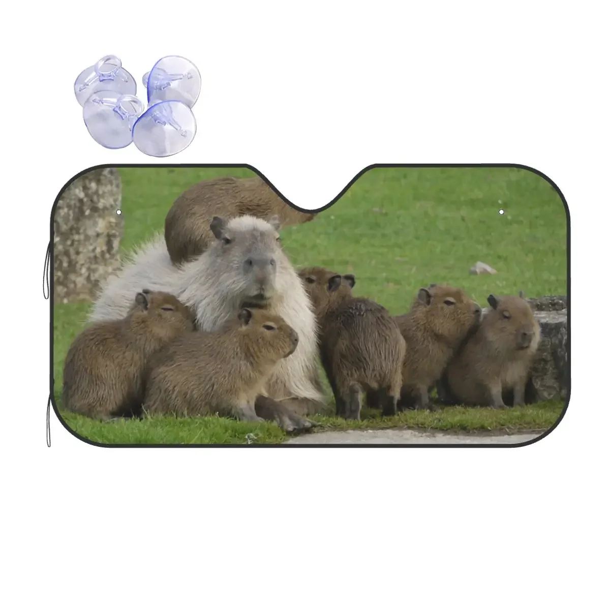 Капибара Famliy модный солнцезащитный козырек на лобовое стекло 76x140 см из