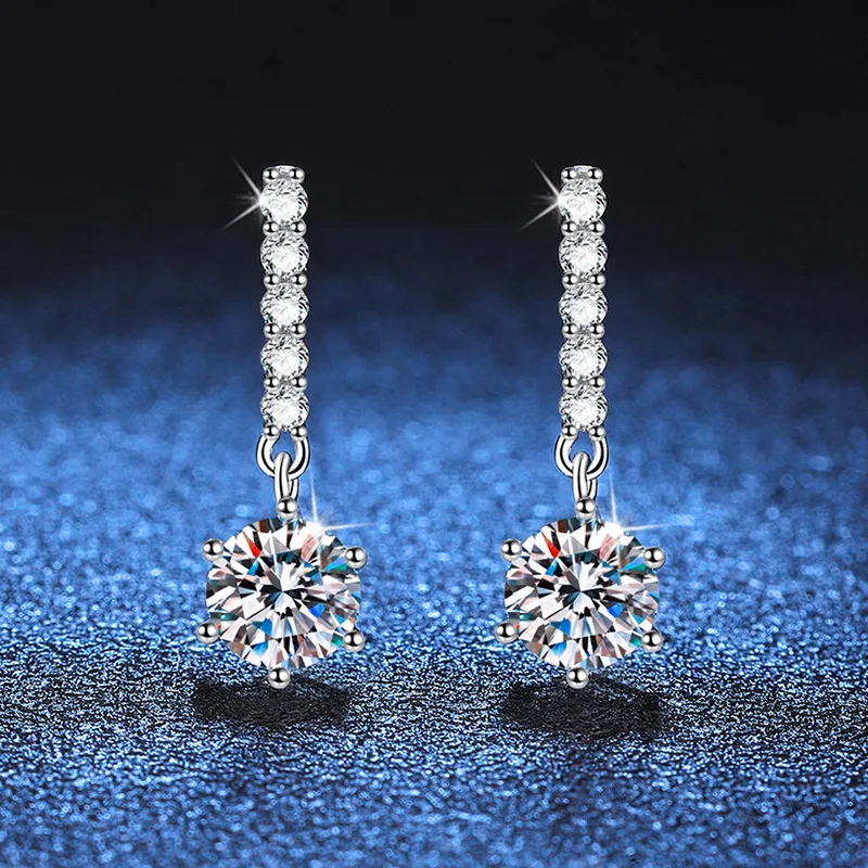 

New simple 1CTD color Mossstone Earrings suitable for wedding earrings for women elegant party bridal jewelry