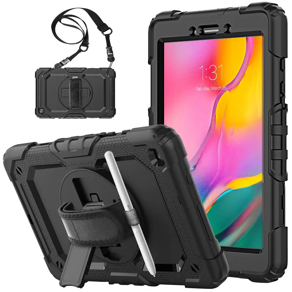 

Tablet Case For Samsung tab A 8 T290 T295 2019 cases 360 Rotation Hand Strap&Kickstand Silicone Protective Cover for tab A7 T500