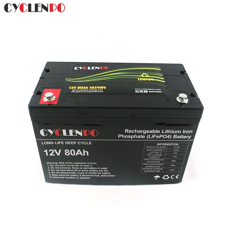 

Hot sale deep cycle lifepo4 12v 80ah li-ionen-akku for car and ups