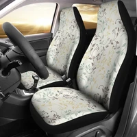cream ivory grey floral flowers car seat covers pair 2 front seat covers car seat protector car accessories