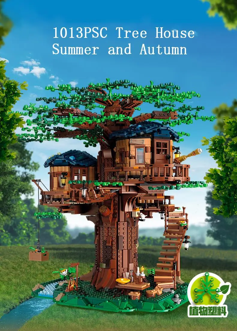 

2022 In Stock 1013+ Pieces House Tree Ideas MOC 33111 Model Building Blocks Brick Compatible 21318 Toys Boys Kids Gifts