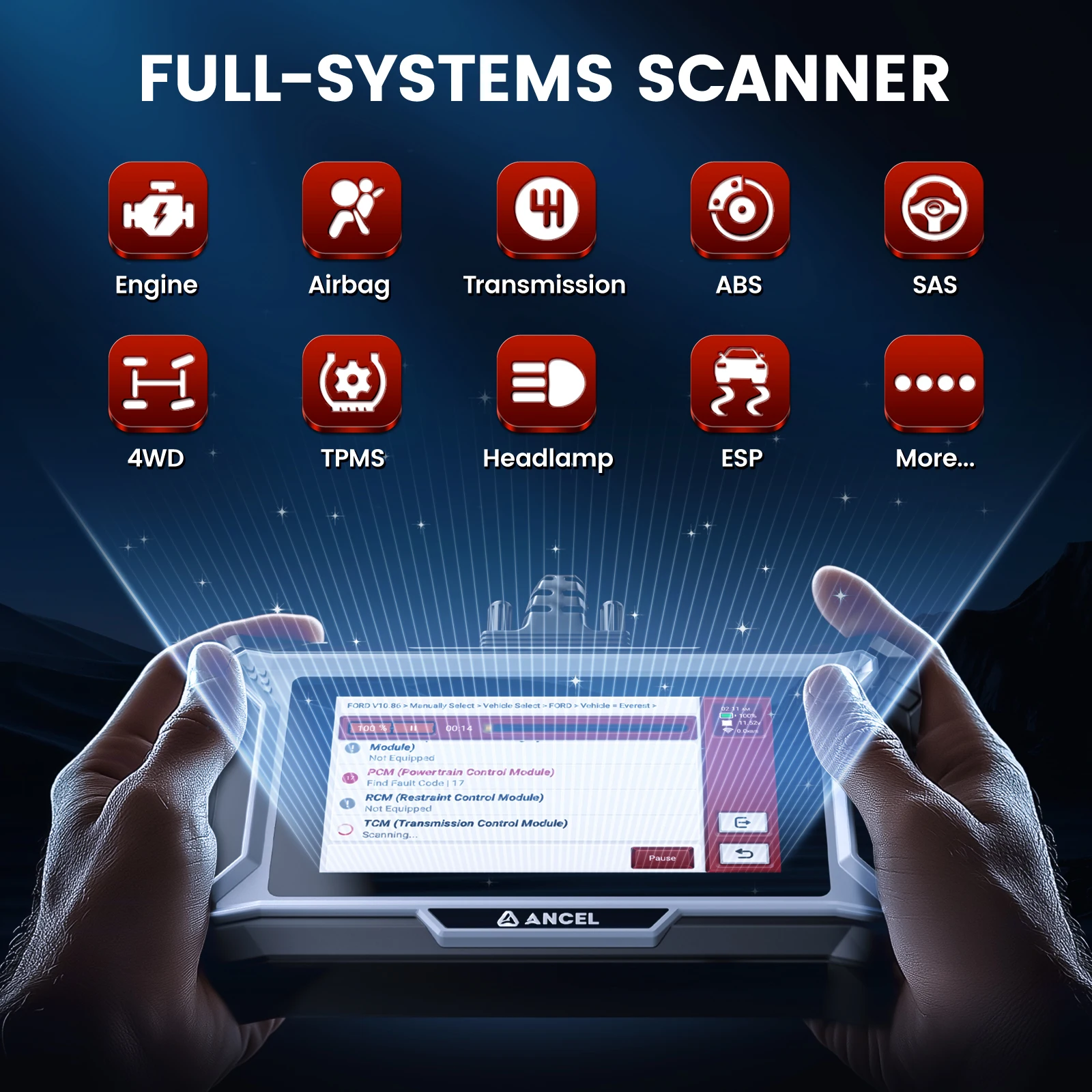 Автомобильный сканер ANCEL DS200 OBD2 ABS SAS EPB TPMS Oil 15 сброс D.PF Regen OBD 2 автомобильный