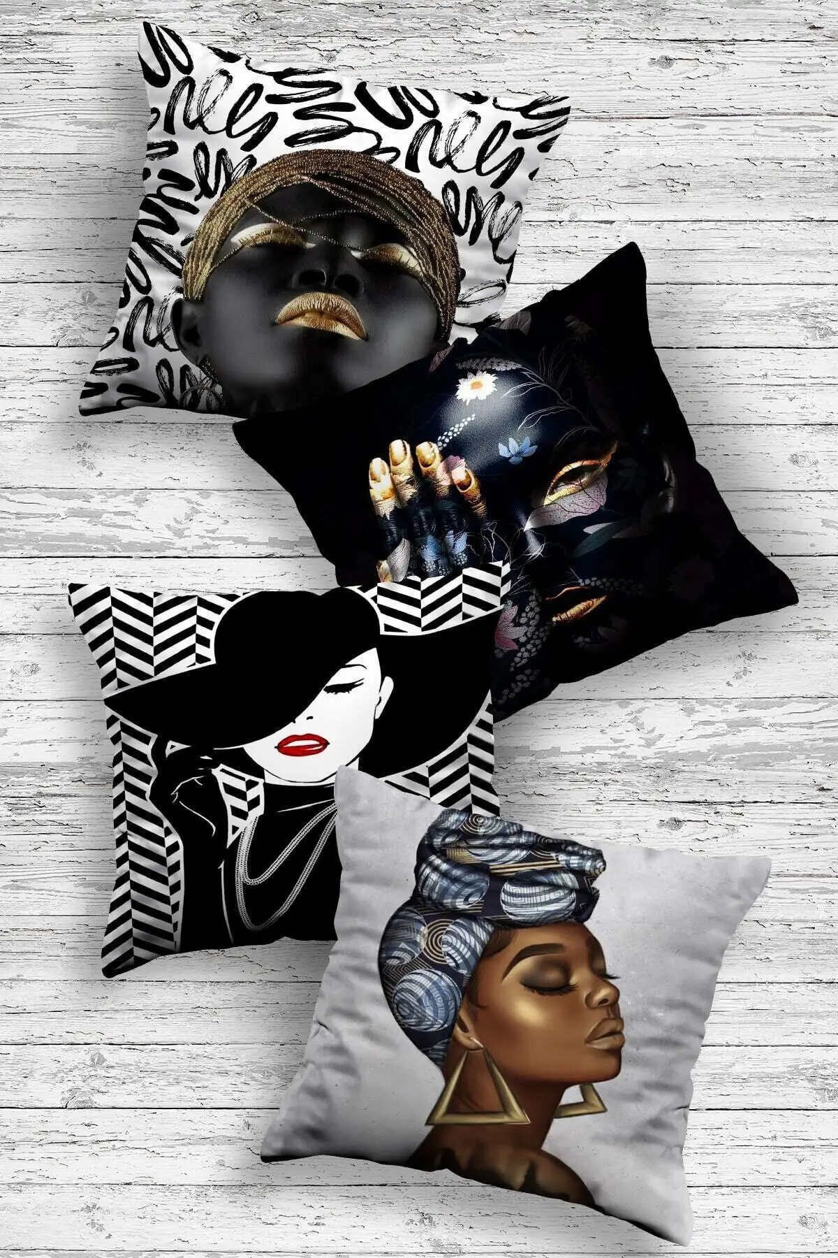 

Home Custom Design Decorative 4'lü Kombin Pillow decorate Case