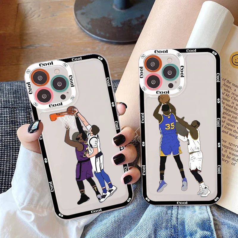 

Funny Cartoon Basketball Slam Dunk Phone Case for iPhone 11 12 13 Mini Pro Max 14 Pro Max Case shell