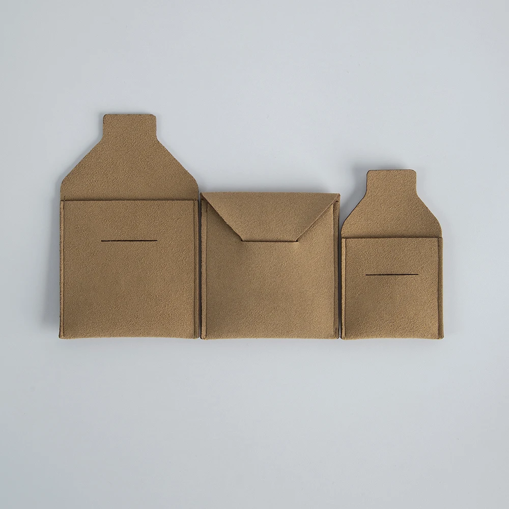 100-Pack Bulk Microfiber Envelope Flap Jewelry Bag Suede Gift Pouches Small 5.5x5.5cm Earring Necklace Ring Packaging Organizer