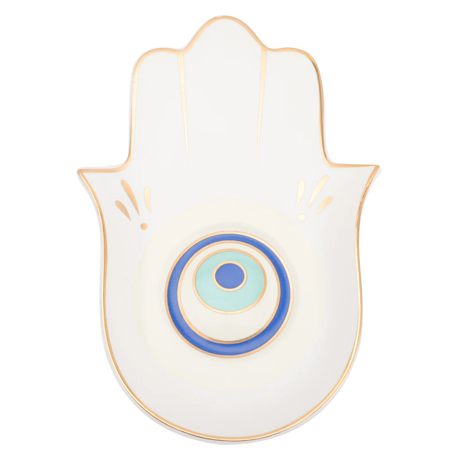 

Tray Dish Jewelry Holder Soap Eye Plate Ceramic Ring Evil Trinket Hamsa Hand Entrywaykitchen Sink Keyvanity Sundriestrays Accent