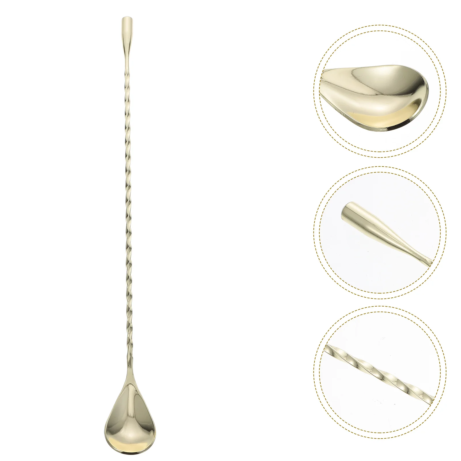 Long Bar Mixing Spoon Stainless Steel Sprial Design Shaking Spoon Bar Accessories