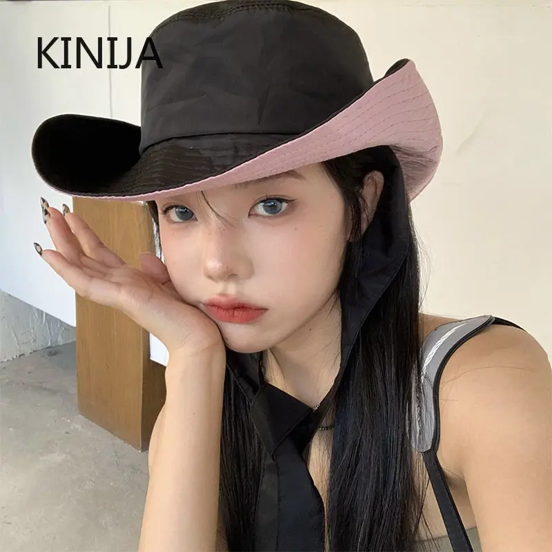 

Summer Bucket Hats Outdoor Eye Protection Sunscreen Cap Sun Hat Two-sided Hiking Camping Panama Cap Quick Drying Basin Cap