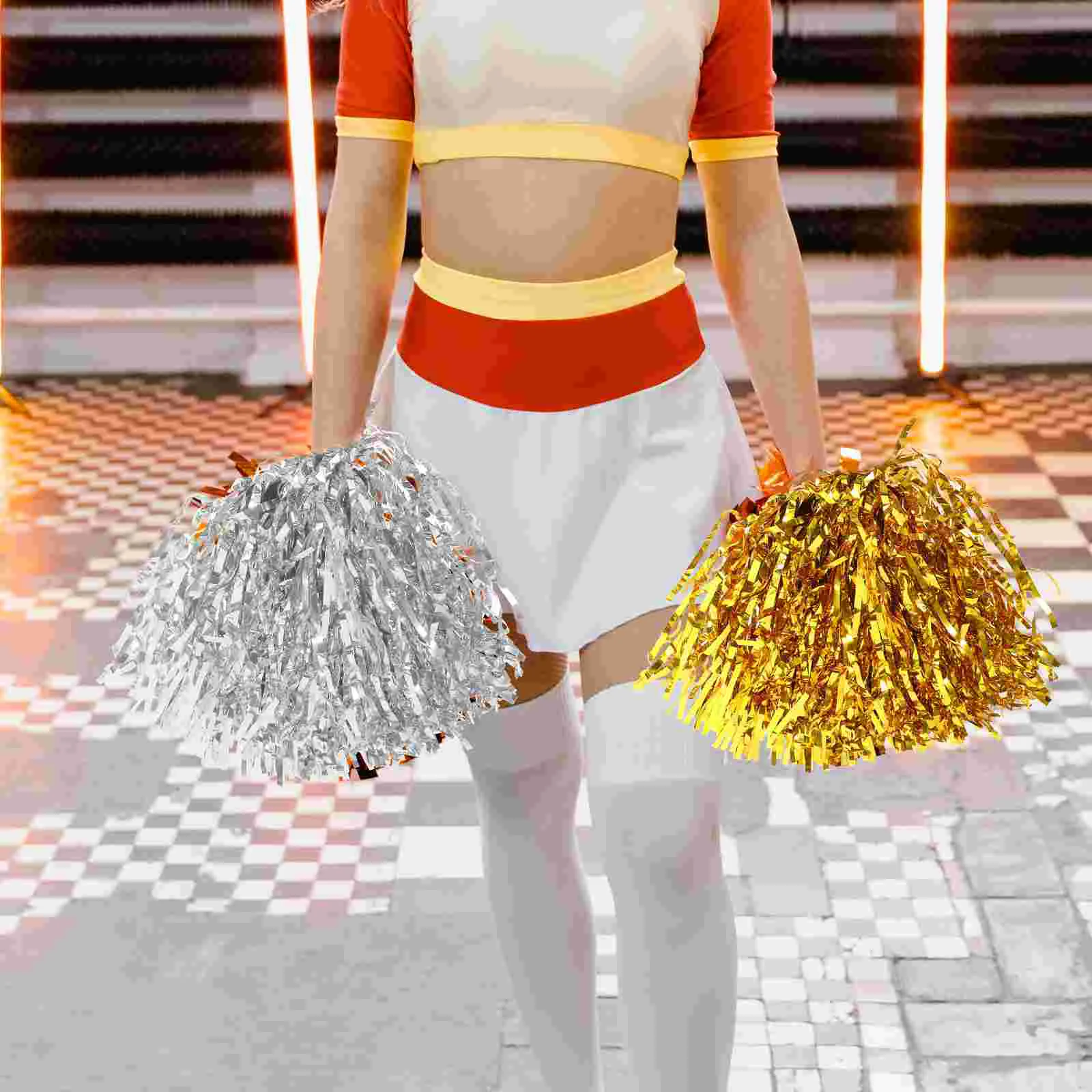 

4 Pcs Pompoms Crafts Flower Cheerleading Bouquet Gymnastics Props Cheerleader Colored Balls Dance Performance Decorations