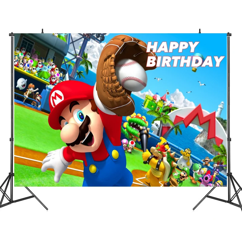 Игровой оригинальный фон для дня рождения в стиле супер Марио Братья тканевая