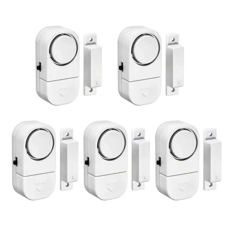 

Independent Wood Door Alarm Sensor Window Detector With 90Db Buzzer Burglar Security Alarm System AAA Battery
