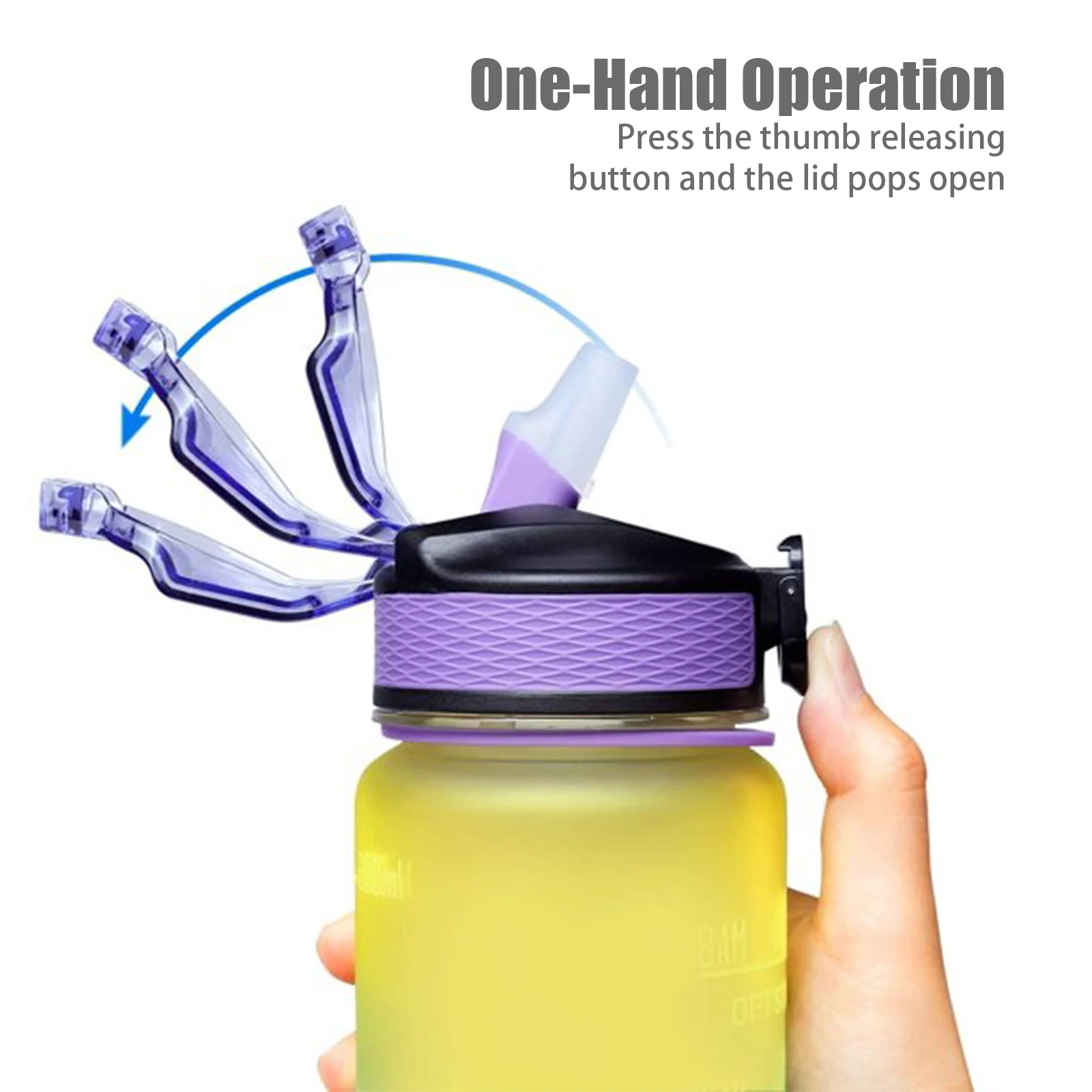 1 Liter Sports Water Bottle Leak-proof Gym Fitness Jug With Time Scale Motivational Drinking Bottle For Outdoor Cycling BPA Free