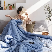 washable solid colors summer nap air condition quilt home office bedding feather velvet stuffed sofa nap cover quilts decoration