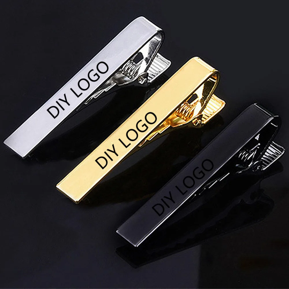 

JewelryX Custom Logo Tie Clips Personality Stainless Steel Name Letter Collar Clip For Men Dad Husband Jewelry Anniversary Gift