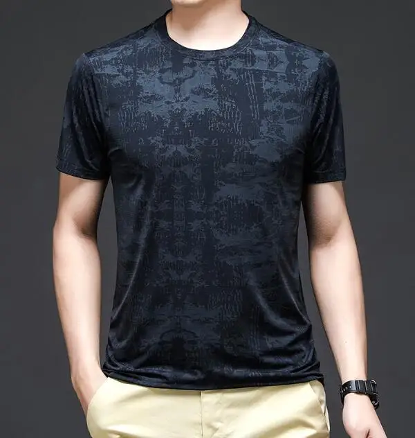 

New Men's Camouflage Color Short-Sleeve Round Colar Cotton Blend Slim T-Shirt ABD481