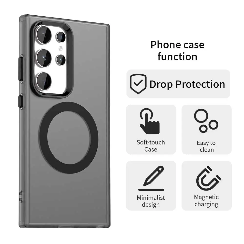 Магнитный чехол карамельного цвета для Samsung Galaxy S24 Ultra S23 Plus FE S24FE S23FE Magsafe