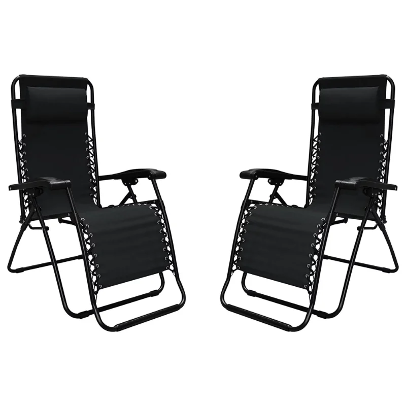 

Caravan Sports Zero Gravity Outdoor Folding Lounge Chair Black (Pair) Camping Chair Recliner Chair Fishing Chair Beach Chair