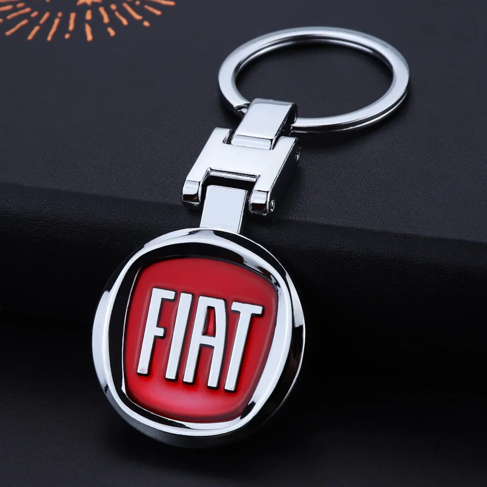 

Zinc Alloy Key Ring Keychain Car Logo Accessories For FIAT 500 Abarth Grande Punto Tipo Panda Ducato Stilo Fiorino Doblo Bravo