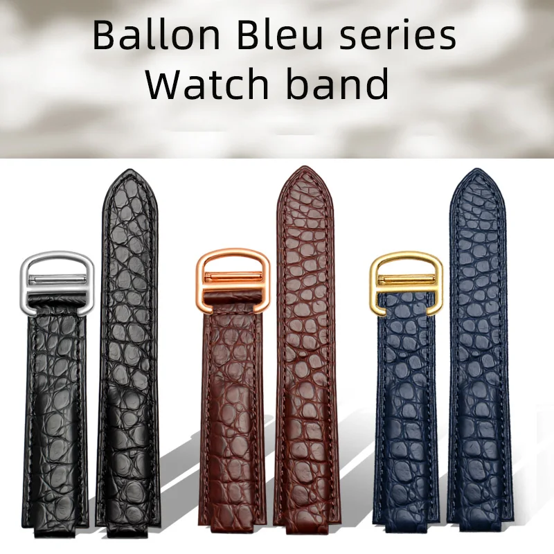 Мужской и женский ремешок из крокодиловой кожи для Cartier синий воздушный шар WSBB0025