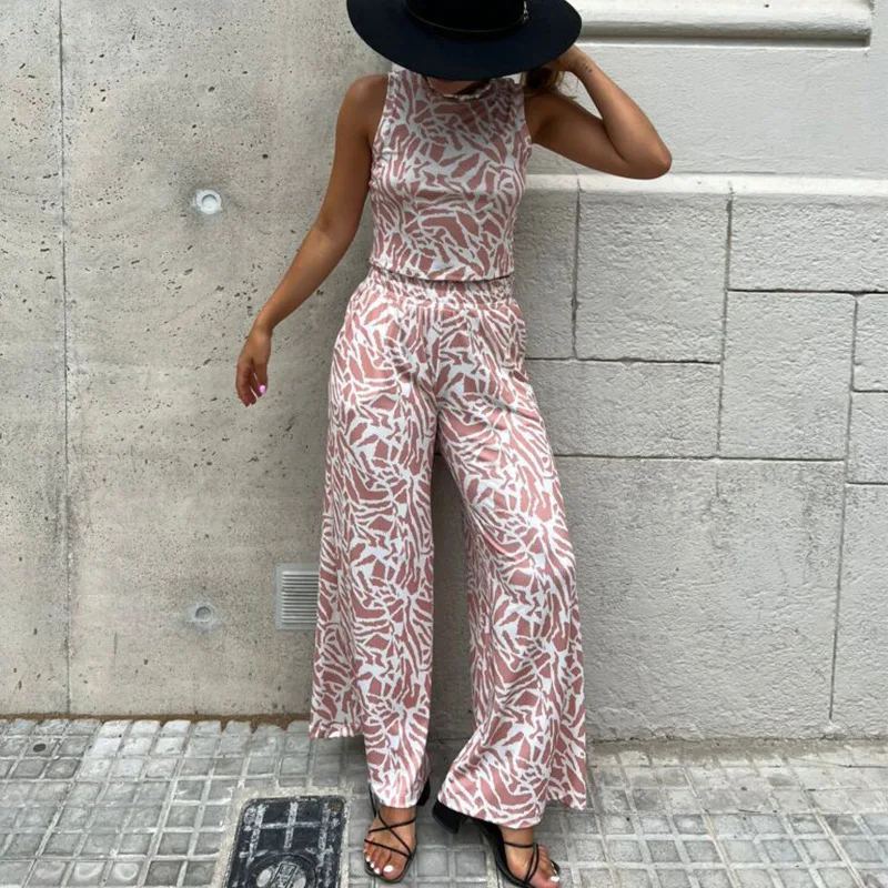 

Женский комплект из 2 предметов, повседневный костюм с длинными брюками, жилет с принтом в африканском стиле, свободные брюки с высокой тали...