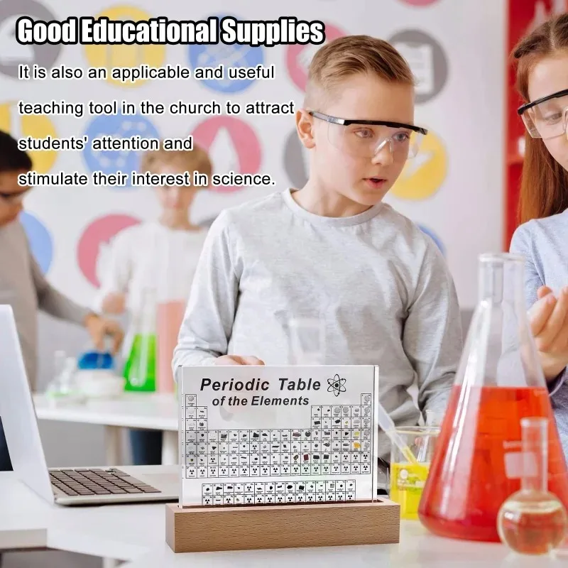 Периодическая таблица с реальными элементами 3D прозрачная периодическая