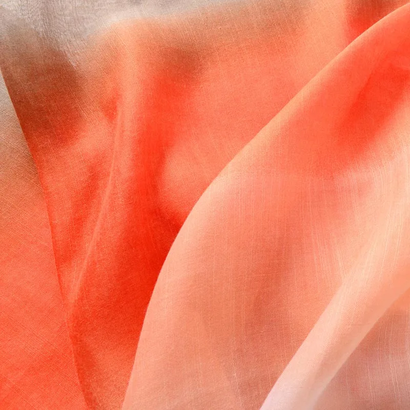 Женский платок с кисточками мягкий шарф-платок градиентным переходом цветов