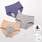 Женские трусы для менструации, дышащие непротекающие трусики из спандекса с высокой талией