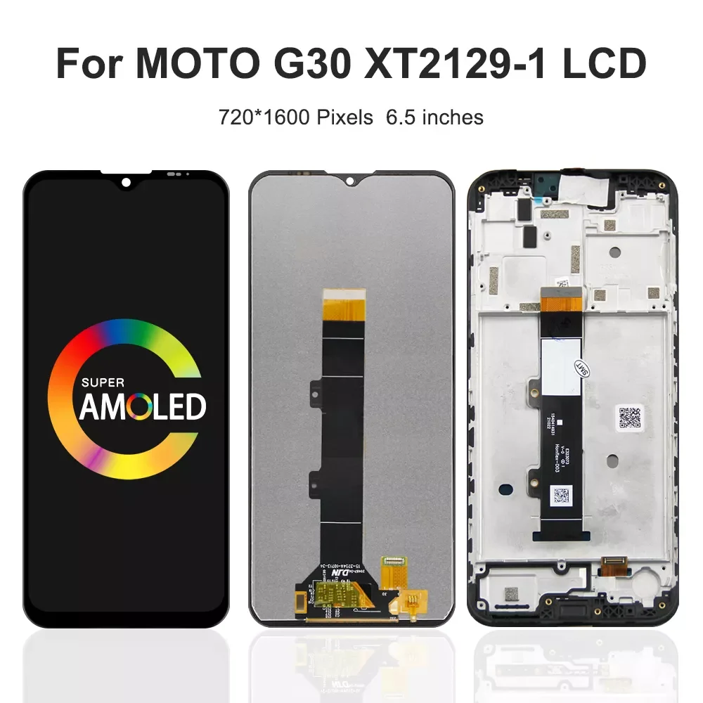 

6.5" Original For Motorola Moto G30 LCD Display Touch Screen Digitizer Assembly For MotoG30 XT2129-1 XT2129-2 Screen with F