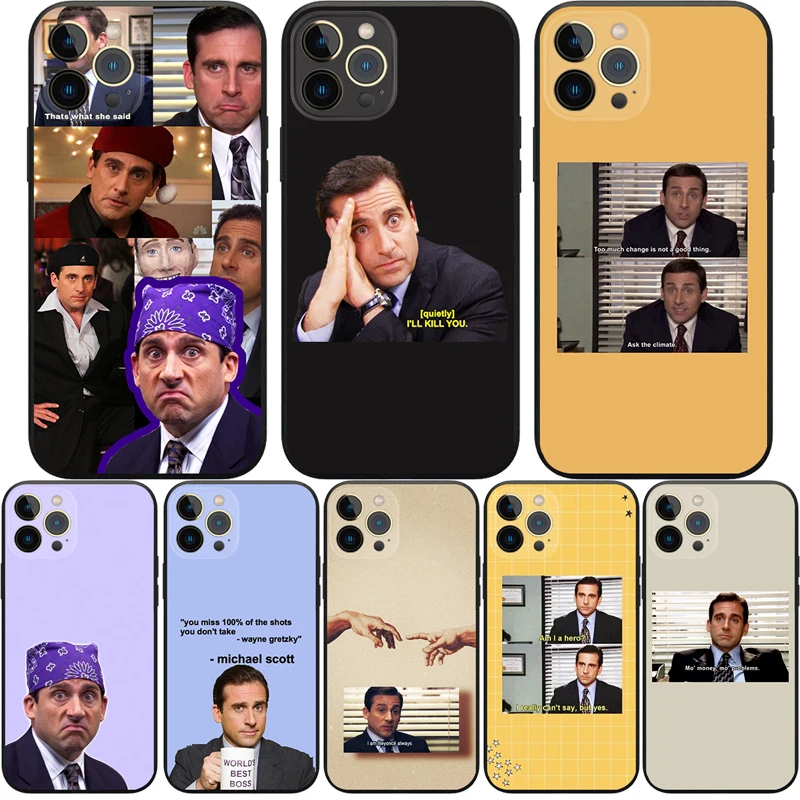 

Michael Scott Office Phone Case for Iphone 11 12 13 Pro Max Mini 7 8 6 6sPlus Xr X Xs SE20 Straight Silicone Lens Protect Cover